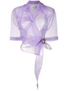 Nanushka Sheer Side Buckle Shirt - Purple