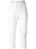 Lost & Found Ria Dunn Sheer Panel Drawstring Cropped Trousers, Women's, Size: Xs, White, Cotton