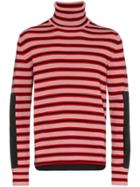 Moncler Grenoble Stripe High Neck Wool Jumper - Pink