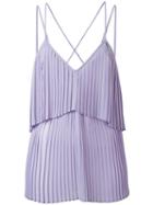 Elie Saab - Pleated Detail Top - Women - Polyester - 40, Pink/purple, Polyester