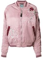 Alpha Industries Blossom Detail Bomber Jacket - Pink
