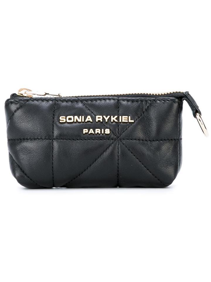 Sonia Rykiel Zipped Purse, Women's, Black, Cotton/lamb Skin