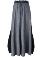 Sacai Drawstring Chambray Trousers, Women's, Size: 2, Black, Cotton/polyester