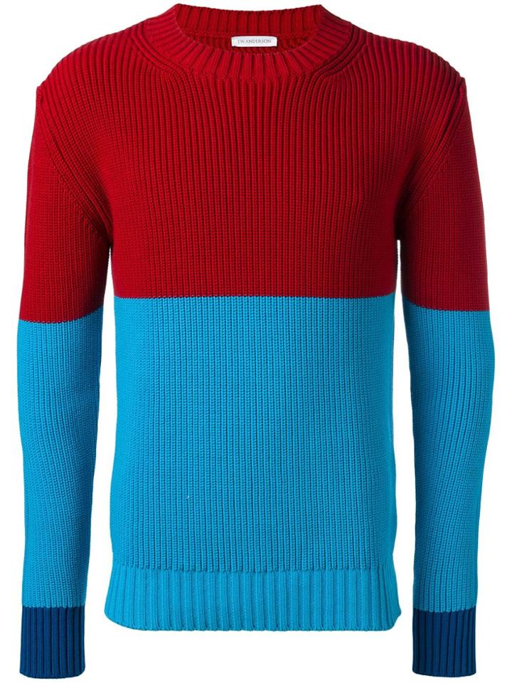 Jw Anderson Colour Block Jumper - Blue