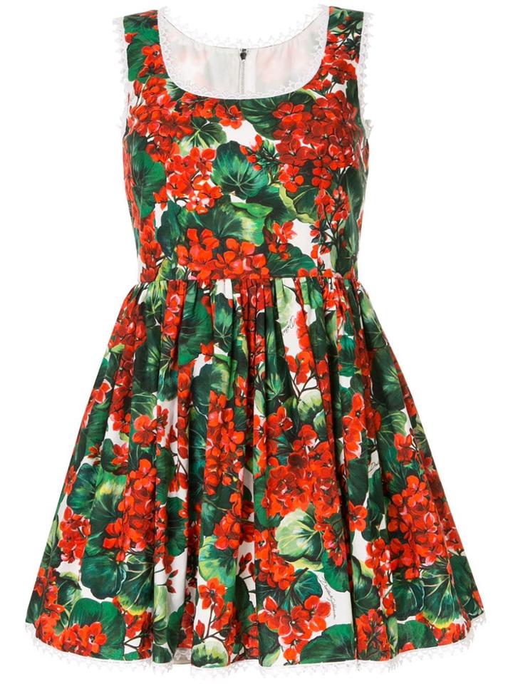 Dolce & Gabbana Portofino Print Poplin Dress - Red