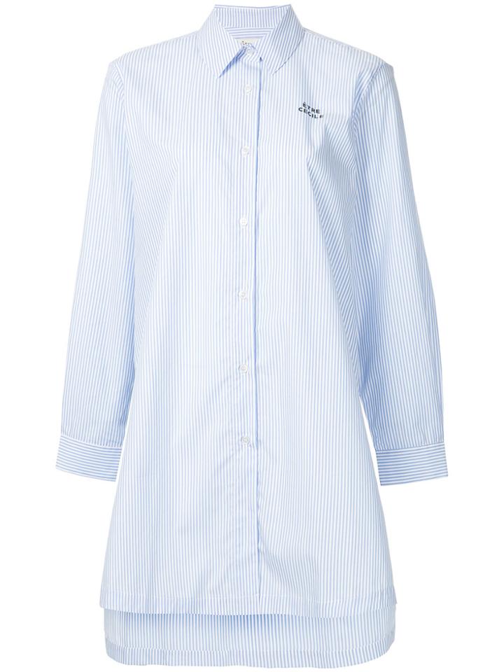 Être Cécile Hot Art Girlfriend Striped Shirt Dress - Blue
