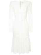 Rebecca Vallance Embroidered Long-sleeve Dress - White