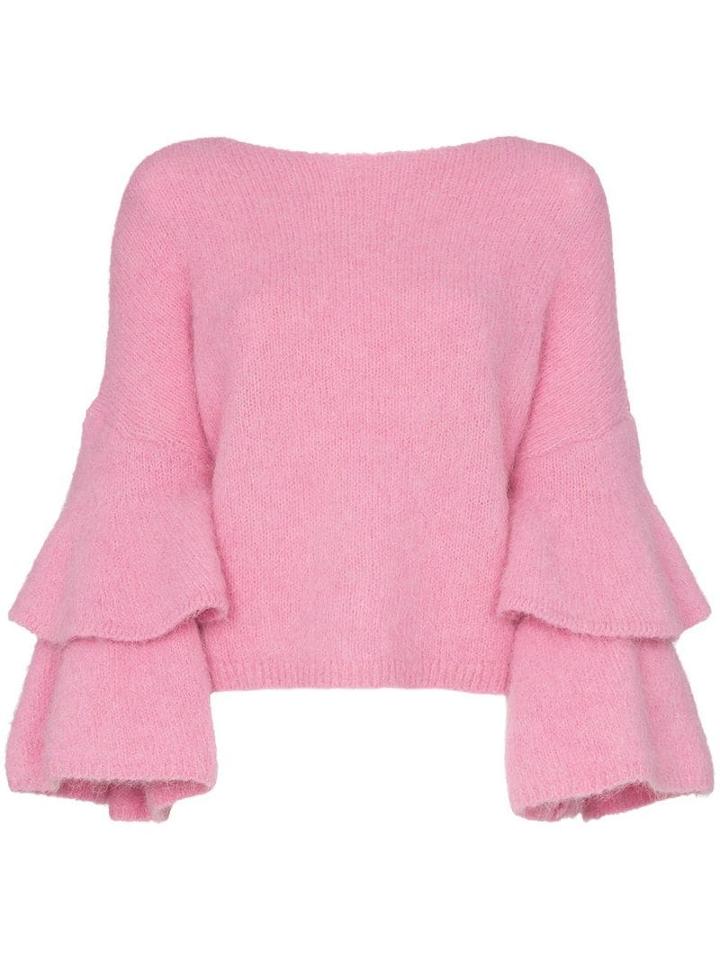 Bytimo Knitted Flamenco Sleeve Jumper - Pink