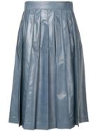 Bottega Veneta Varnished Full Skirt - Blue