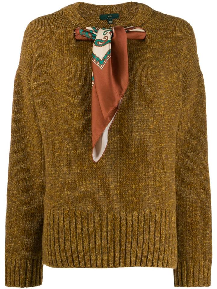 Jejia Scarf Neck Sweater - Brown