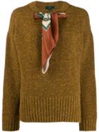 Jejia Scarf Neck Sweater - Brown