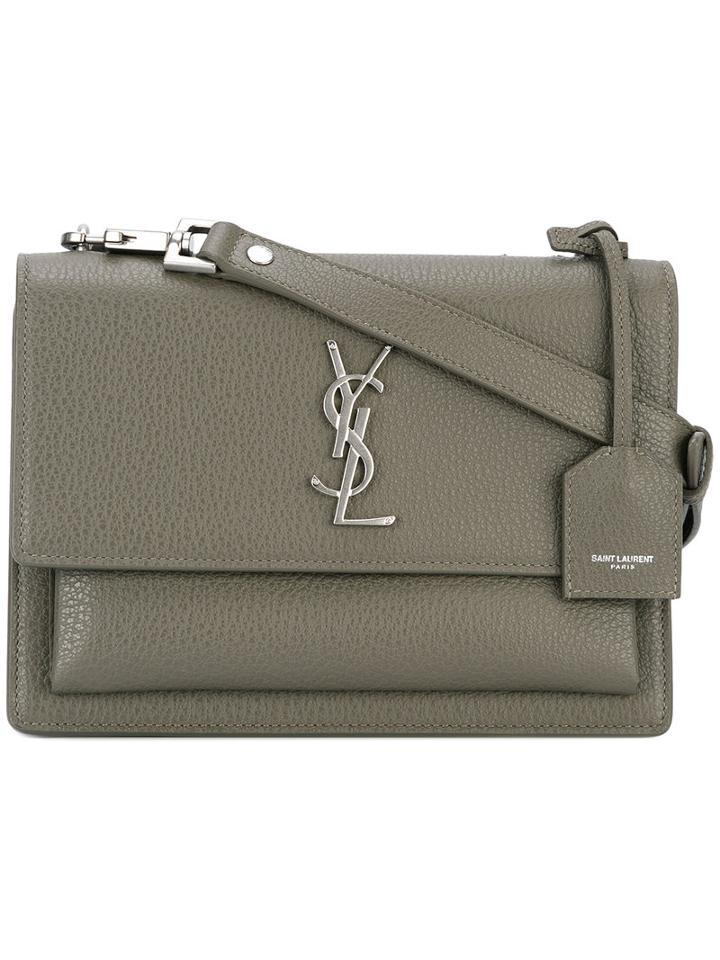 Saint Laurent - 'sunset Monogram' Shoulder Bag - Women - Calf Leather - One Size, Women's, Green, Calf Leather
