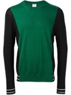 Paul Smith Contrast Sleeve Sweatshirt, Men's, Size: Large, Green, Silk/merino