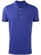 Fay Embroidered Logo Polo Shirt, Men's, Size: Large, Blue, Cotton/spandex/elastane