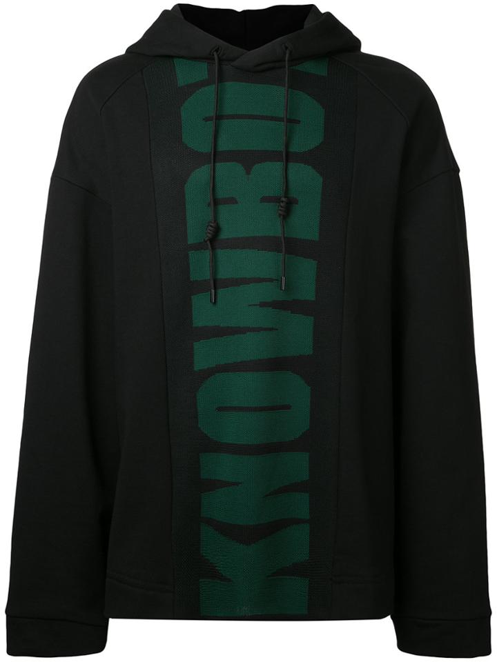 Juun.j Print Front Hoodie - Black