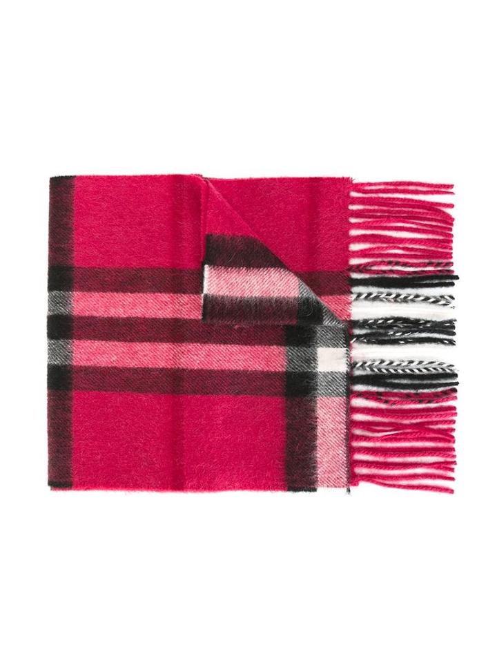 Burberry Kids Check Classic Scarf, Boy's, Pink/purple