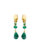 Natasha Collis Emerald Drop Stud Earrings, Women's, Green