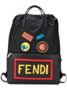 Fendi Appliqué Backpack - Black