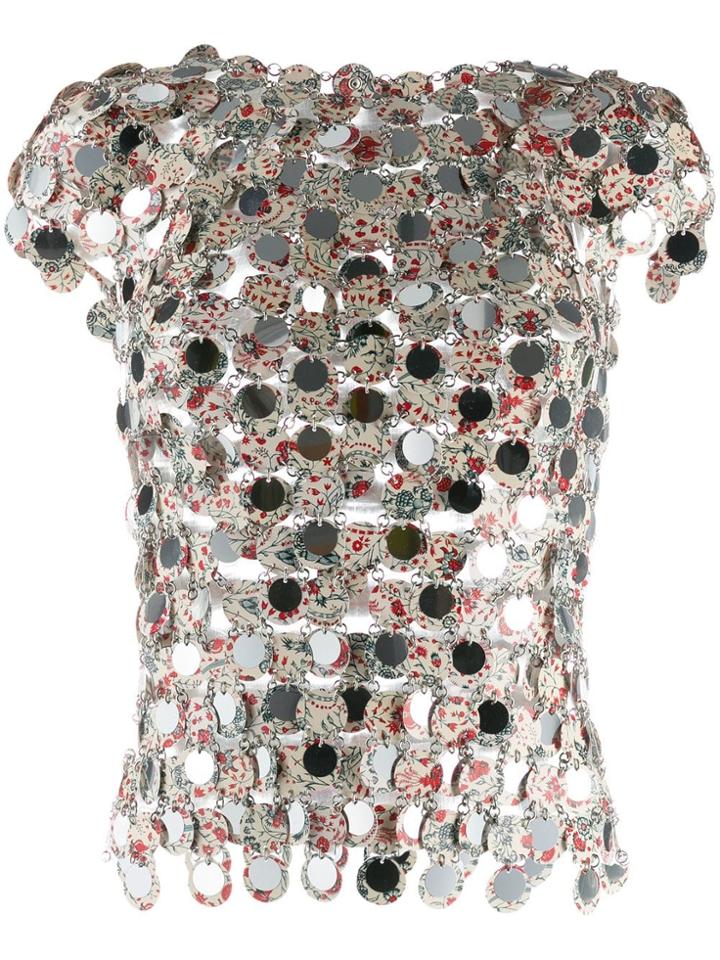 Paco Rabanne Printed Pailette Blouse - Neutrals