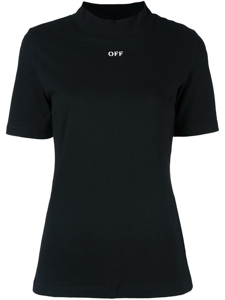 Off-white Roll Neck Logo Print T-shirt