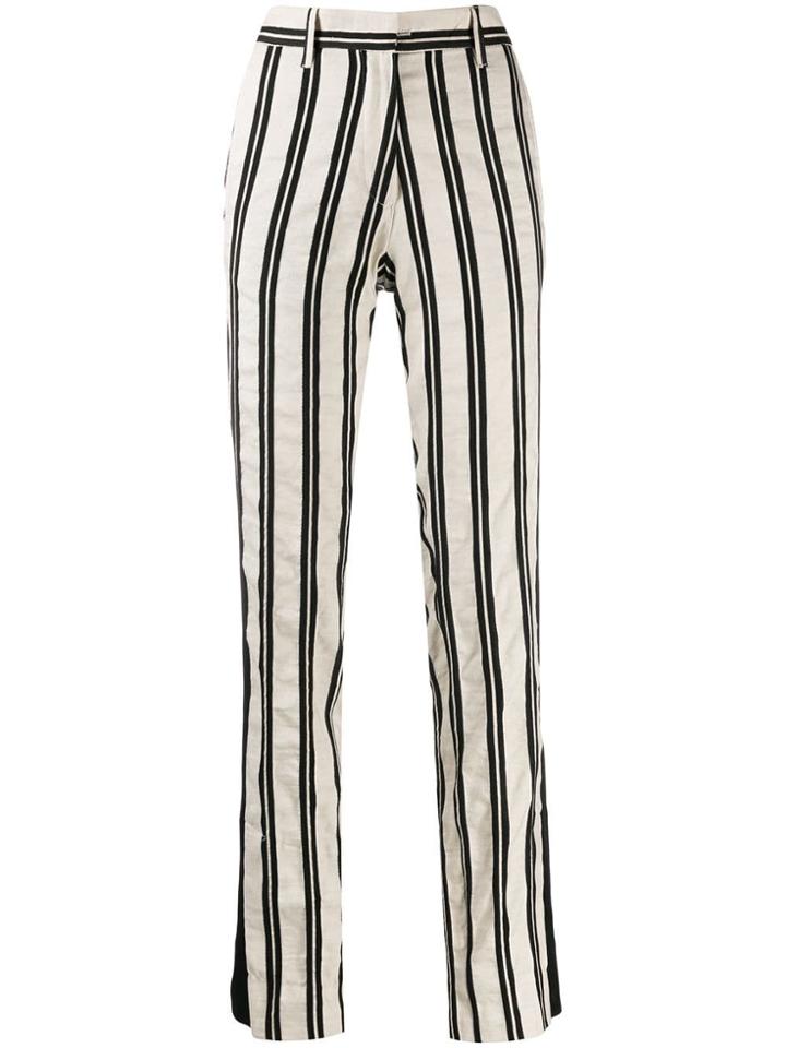 Ann Demeulemeester Striped Trousers - White