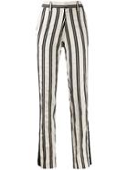 Ann Demeulemeester Striped Trousers - White