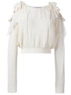 Philosophy Di Lorenzo Serafini Cold-shoulder Top, Women's, Size: 40, Nude/neutrals, Cotton/polyamide