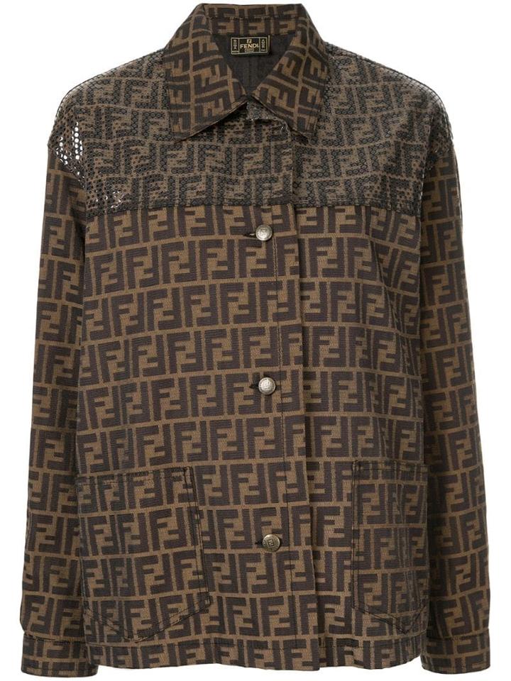 Fendi Pre-owned Ff Logo Jacket - Brown
