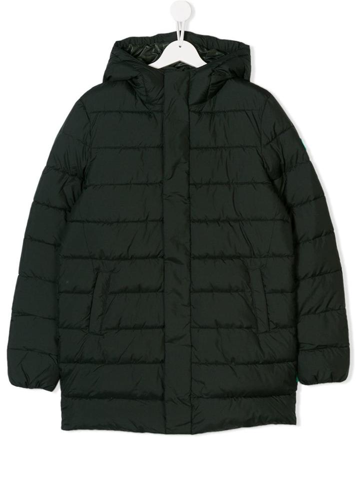 Save The Duck Kids Hooded Padded Coat - Green