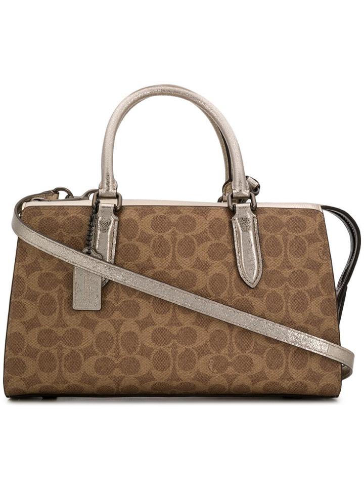 Coach Coated Monogram Bowling Bag - Neutrals