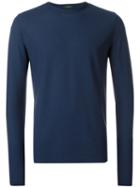 Zanone Fine Knit Sweater, Men's, Size: 48, Blue, Cotton