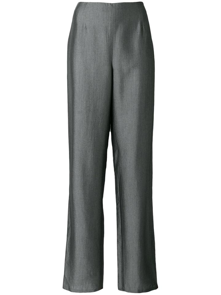 Giorgio Armani Vintage Metallic Straight Trousers - Grey