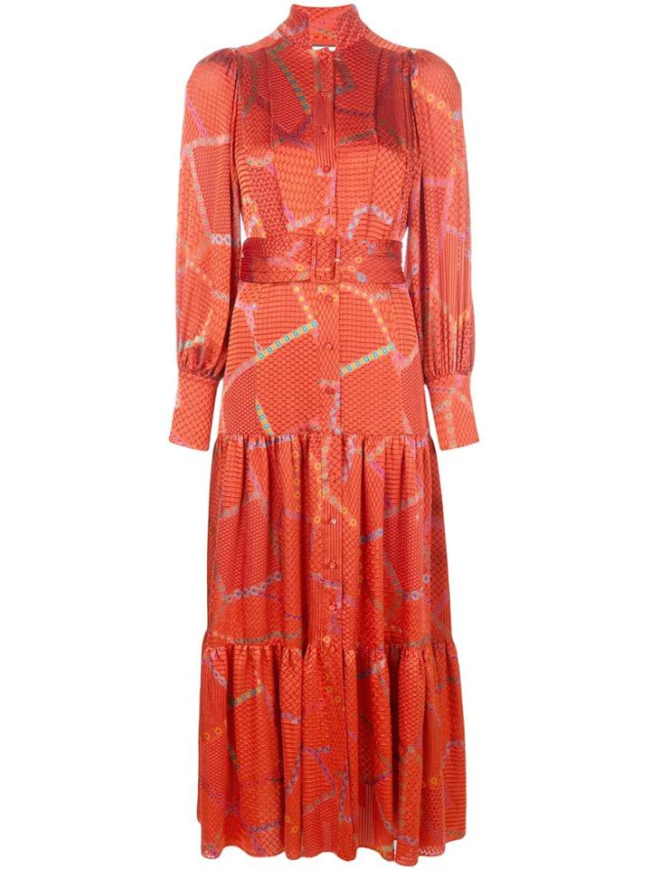 Alexis Geometric Soraya Midi Dress - Red