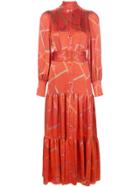 Alexis Geometric Soraya Midi Dress - Red