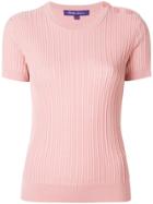 Ralph Lauren Ribbed Shortsleeved Jumper - Pink & Purple