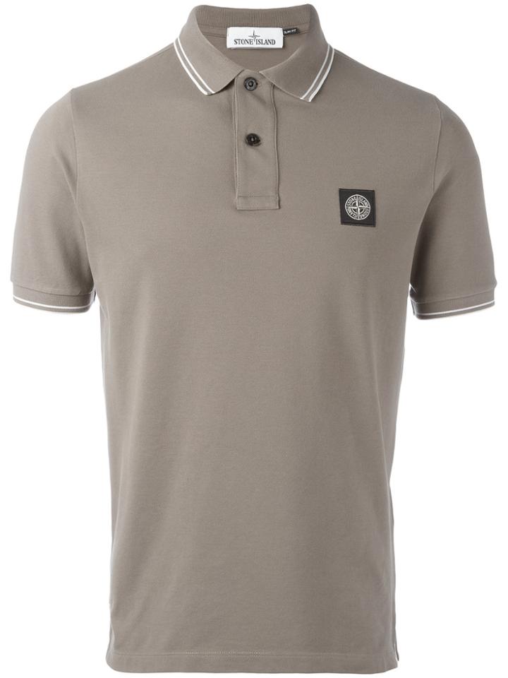 Stone Island Logo Polo Shirt - Brown
