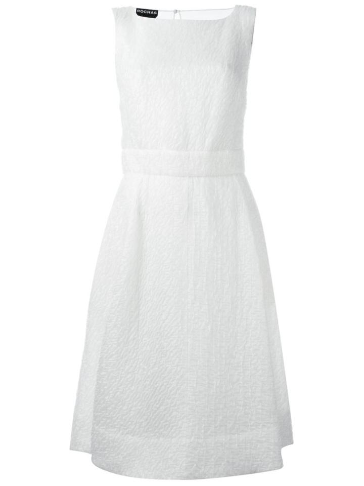 Rochas Flared Dress, Women's, Size: 40, White, Polyamide/spandex/elastane/cupro