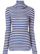 Forte Forte Striped Slim-fit Roll Neck Sweater - Blue
