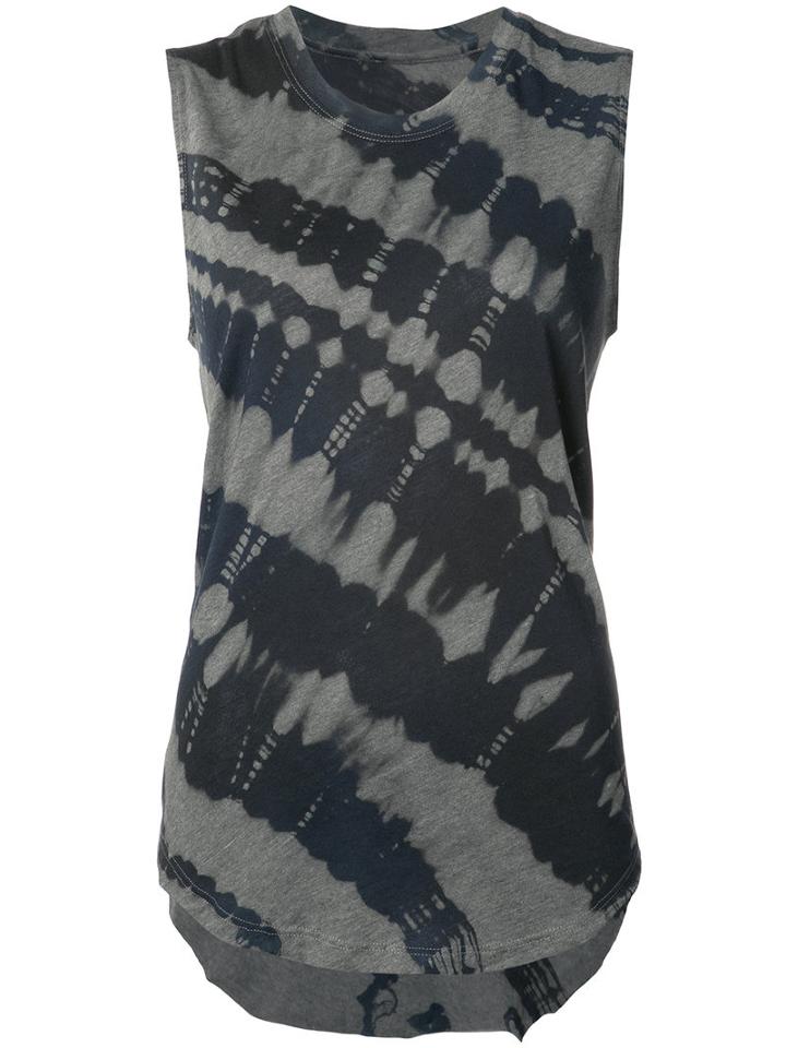 Raquel Allegra - Tie Dye Tank Top - Women - Cotton/polyester - 2, Black, Cotton/polyester