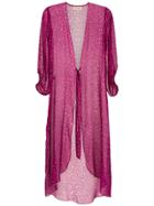 Adriana Degreas Silk Beach Dress - Pink & Purple