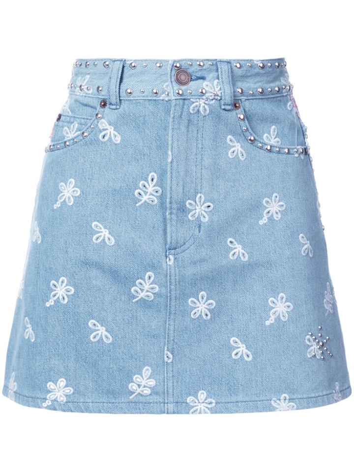 Marc Jacobs Embroidered Short Skirt - Blue