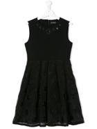 John Richmond Kids Embroidered Skirt Sleeveless Dress - Black