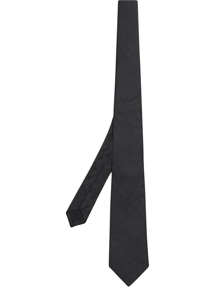 Burberry Classic Cut Check Jacquard Tie - Black