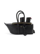 Thom Browne Boat Shaped Shoulder Bag, Women's, Black, Calf Leather/brass