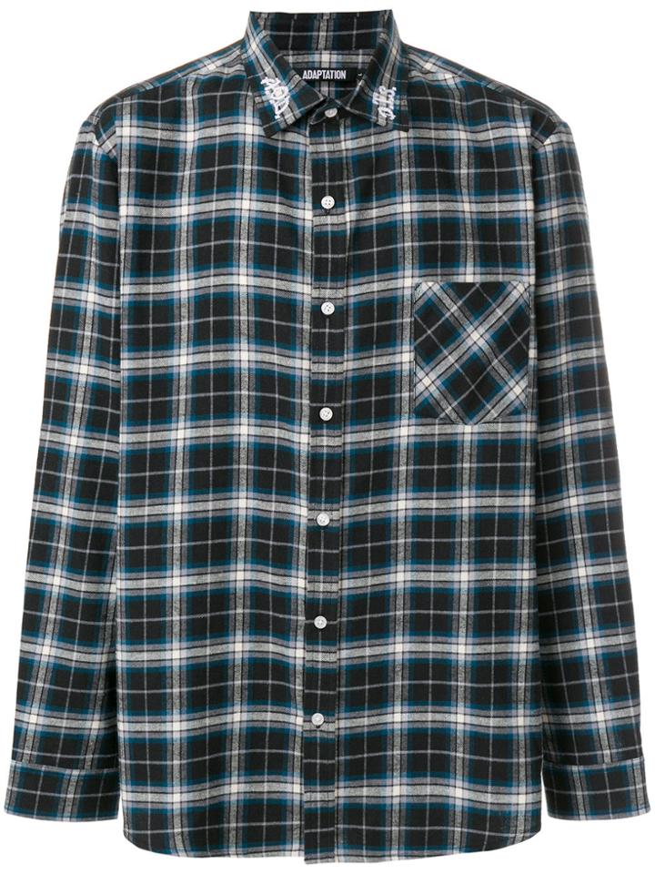 Adaptation Dog Town Embroidered Checked Shirt - Black