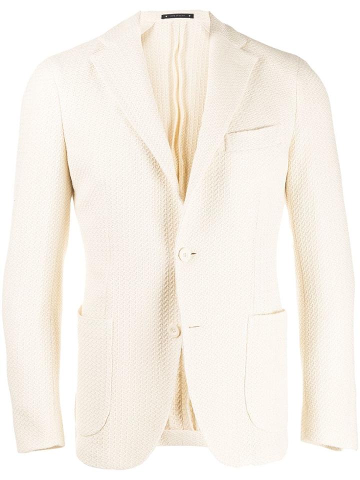 Bagnoli Sartoria Napoli Textured Single-breasted Blazer - Neutrals