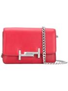 Tod's - Micro Double T Shoulder Bag - Women - Silk/leather - One Size, Red, Silk/leather