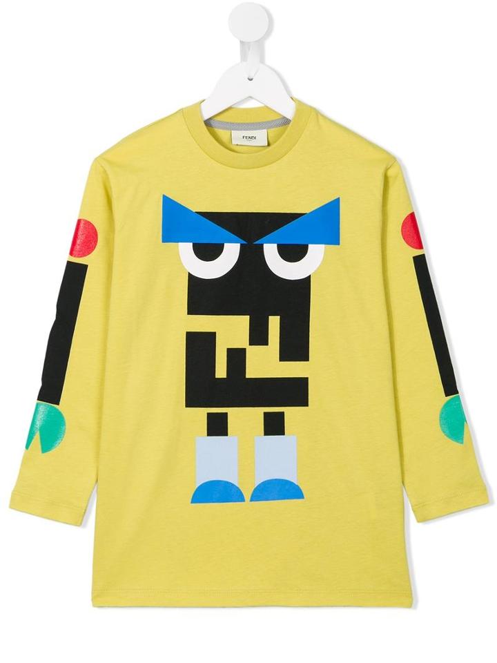 Fendi Kids 'monster' Printed T-shirt, Boy's, Size: 6 Yrs, Green