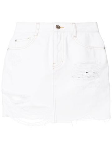 Sjyp Fitted Denim Skirt - White