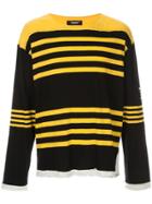 Undercover Long Sleeved Striped Top - Black